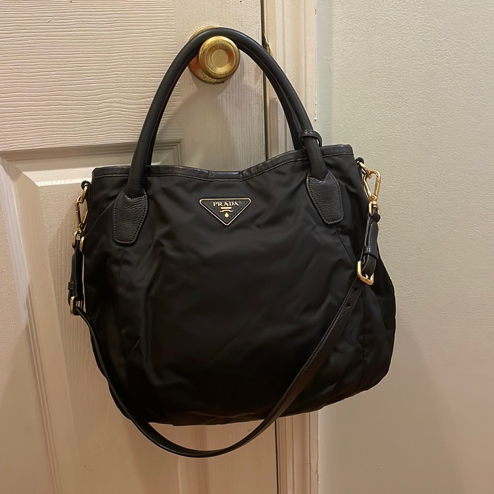 Prada Nylon Soft Calf Small Tote